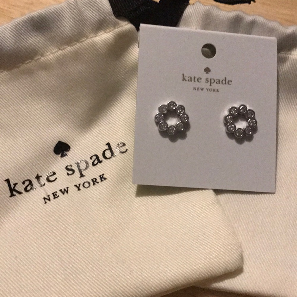 Kate Spade clear/silver earrings